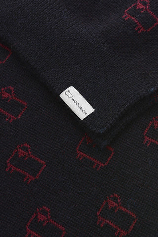 Sciarpa in Misto Alpaca Jacquard con Motivo Sheep