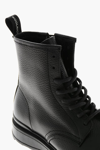 Anfibi WORK in Pelle Martellata con Zip Interna