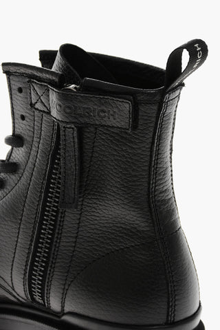 Anfibi WORK in Pelle Martellata con Zip Interna