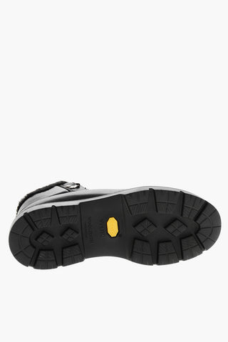 Leather HIKING Booties with Shearling Lining