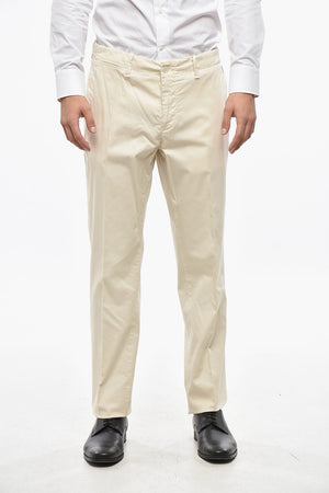 ID Pantaloni in Cotone con Tasche a Filo