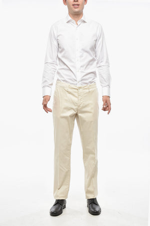 ID Pantaloni in Cotone con Tasche a Filo