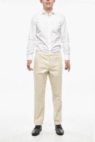 ID Pantaloni in Cotone con Tasche a Filo