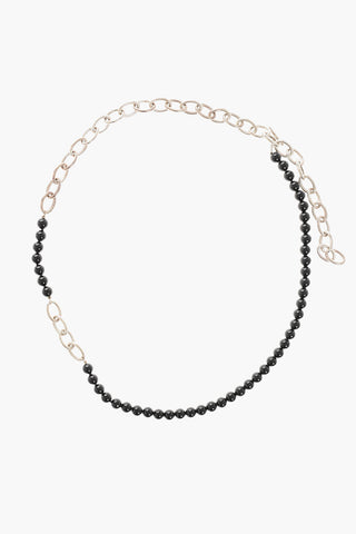 Silver Chain Necklace SOLIDITY with Beads