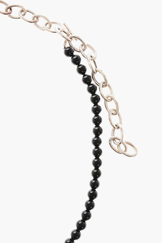 Silver Chain Necklace SOLIDITY with Beads
