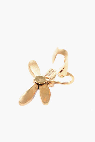 메탈 싱글 클립 이어링 나비 모양 디테일