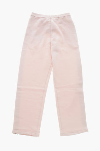 Joggers in Cotone Garzato con Elastico in Vita e Banda Laterale a Contrasto