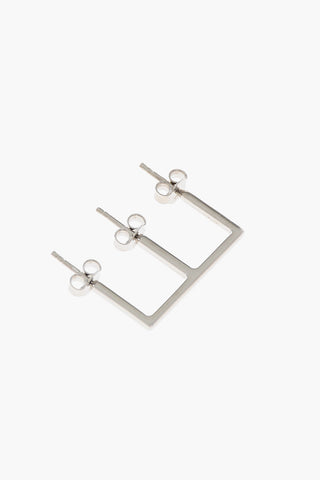 Single Silver Earring E-Shaped