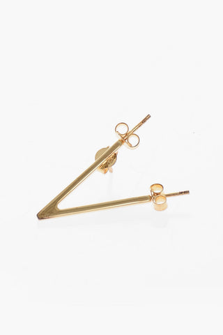 Einzelner Silberner Ohrstecker mit Gold-Effekt V-förmig