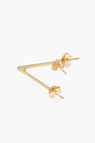 Einzelner Silberner Ohrstecker mit Gold-Effekt V-förmig