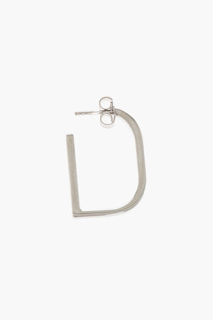 Single Silver Earring D-Shaped