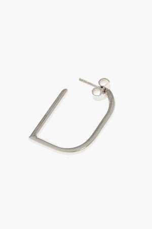 Single Silver Earring D-Shaped
