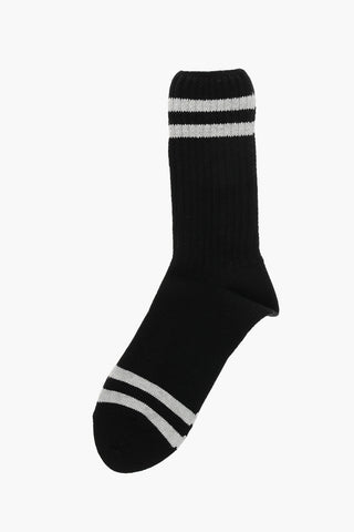 Lange Socken aus Merinowolle mit Stickerei