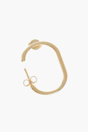 Single Silver Earring O-Shaped with Gold Effect