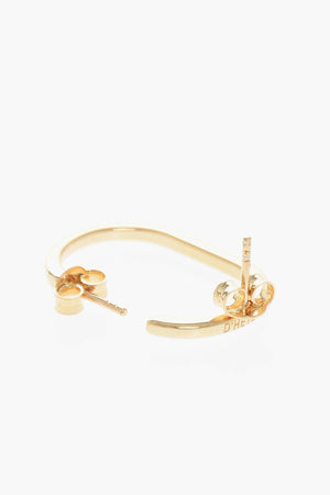 Single Silver Earring O-Shaped with Gold Effect