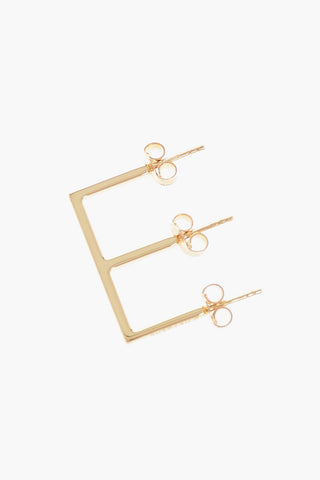 한쪽 실버 귀걸이 E자형 골드 톤