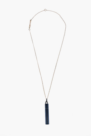 Silberne Gliederkette mit Pillenbehälter-Anhänger