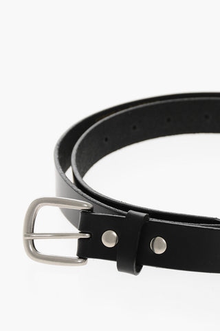 HOMME PLUS Leather Belt with Jewel 25mm
