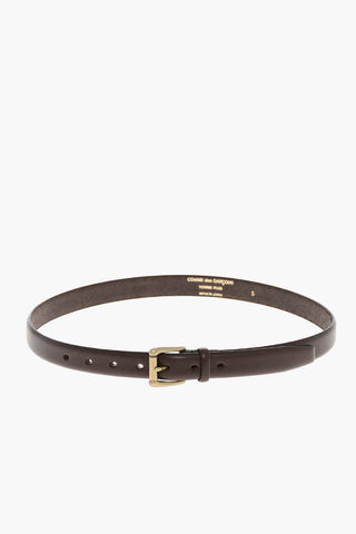 HOMME PLUS Cintura In Pelle Con Fibbia Dorata 25mm