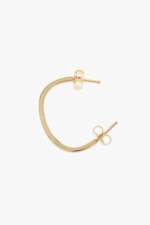 Single Silver Earring C-Shaped with Gold Effect