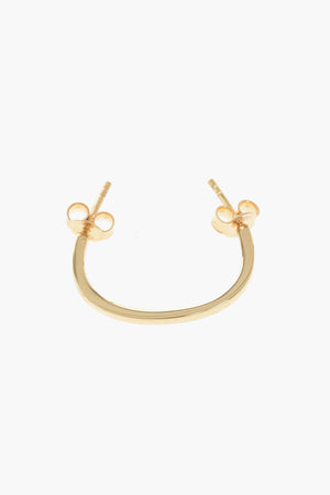 Single Silver Earring C-Shaped with Gold Effect