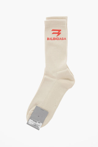 Solid Color Long Socks with Ribbed Details