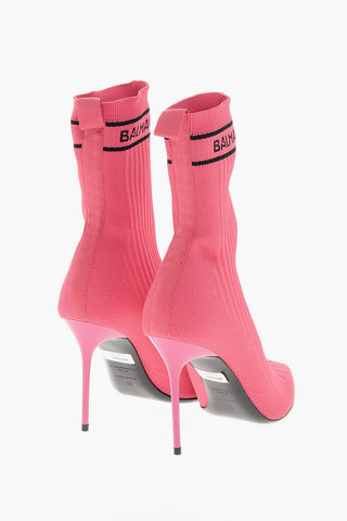 Ribbed Fabric Sock Ankle Boots SKYE-KNIT with 10cm Heel