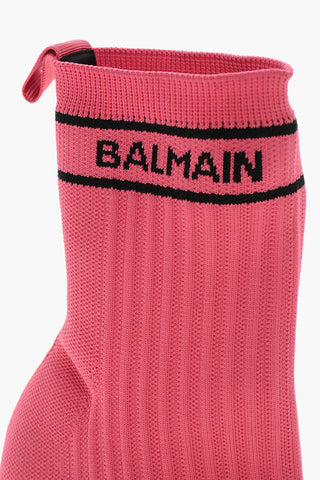 Ribbed Fabric Sock Ankle Boots SKYE-KNIT with 10cm Heel