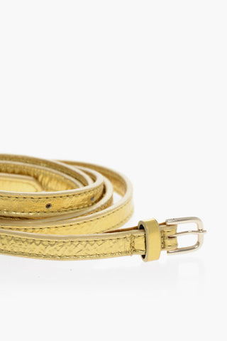 10mm Slim-Fit-Gürtel aus metallisiertem Leder