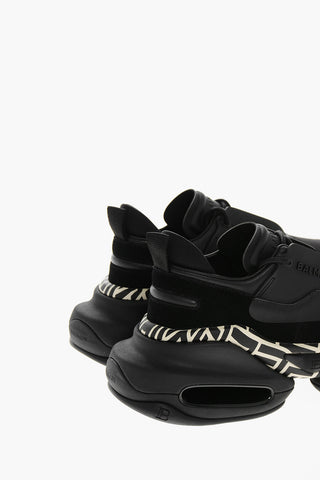 Suede B BOLD Low Top Sneakers with Monogram and Air Bubble Sole