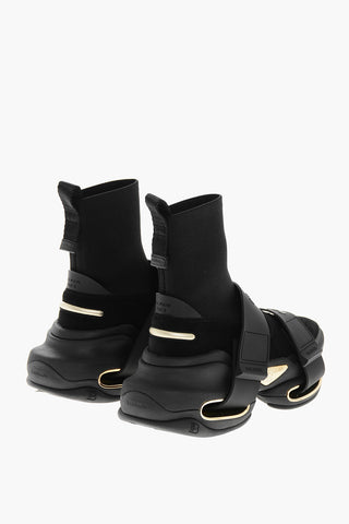 Suede Sock B BOLD STRAP Sneakers with Touch Strap Closure