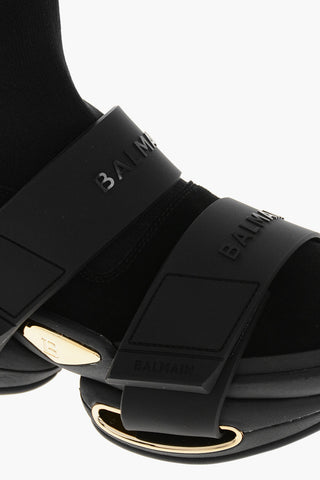 Suede Sock B BOLD STRAP Sneakers with Touch Strap Closure