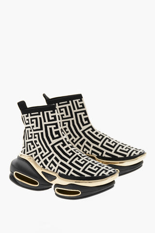 All-Over Monogram B BOLD HIKING Sock Sneakers with Golden-Effect Sole