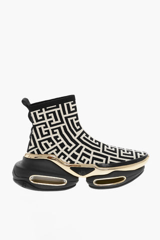 All-Over Monogram B BOLD HIKING Sock Sneakers with Golden-Effect Sole