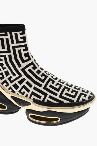All-Over Monogram B BOLD HIKING Sock Sneakers with Golden-Effect Sole