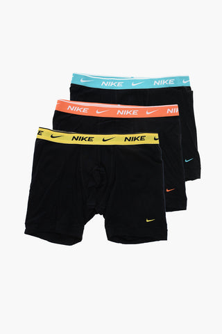 Set of 3 Stretch Cotton Boxers with Logo Elastic Band