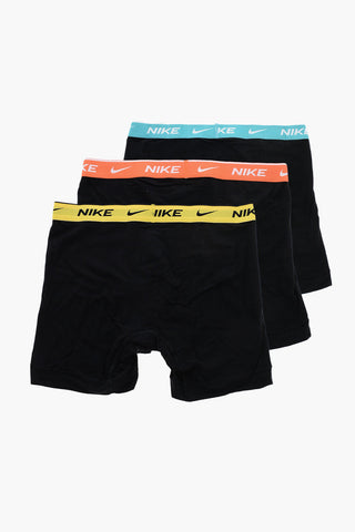 Set of 3 Stretch Cotton Boxers with Logo Elastic Band
