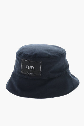 Cappello Bucket in Cotone con Logo Patch Frontale