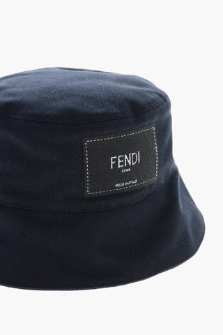 Cappello Bucket in Cotone con Logo Patch Frontale