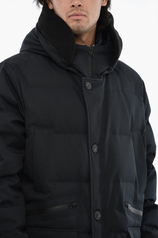 Gabardine SEAM SEALED Down Jacket with Ton On Ton Buttons