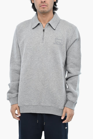 Sweatshirt mit halbem Reißverschluss und Polokragen