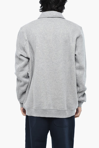 Felpa Mezza Zip con Collo a Polo