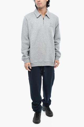 Sweatshirt mit halbem Reißverschluss und Polokragen