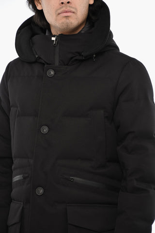Gabardine SEAM SEALED Down Jacket with Ton On Ton Buttons
