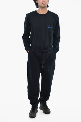Joggers in Cotone Felpato con Maxi Tasche