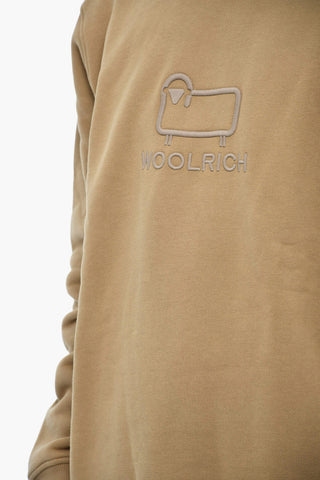 Fleeced-Cotton Crew-Neck Sweatshirt with Maxi Frontal Logo