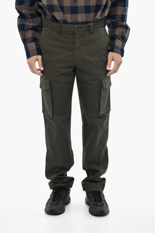 Pantaloni Cargo in Cotone con Bottone Logato