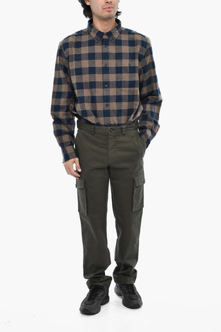 Pantaloni Cargo in Cotone con Bottone Logato