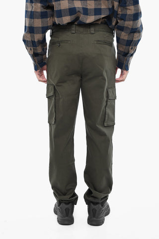 Pantaloni Cargo in Cotone con Bottone Logato