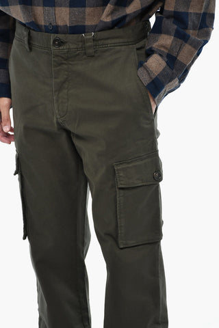 Pantaloni Cargo in Cotone con Bottone Logato